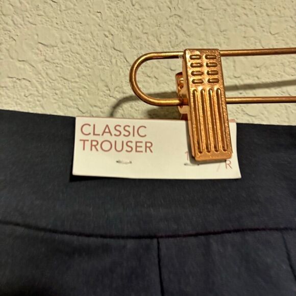 Lane Bryant Womens Cassic Ponte Trouser Pants 14R Navy Blue High Rise Stretchy - Picture 4 of 11